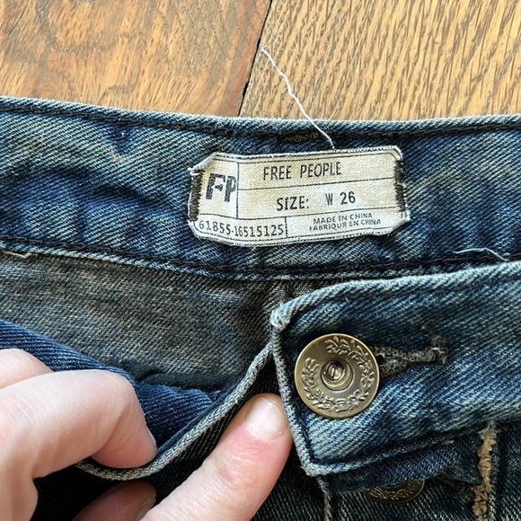 FREE PEOPLE | Blue cutoff distressed jean shorts - Picture 3 of 5